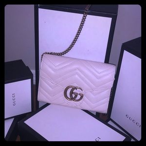 W/GOLD STRAP GOLD GG PRINT AUTHENTIC GUCCI